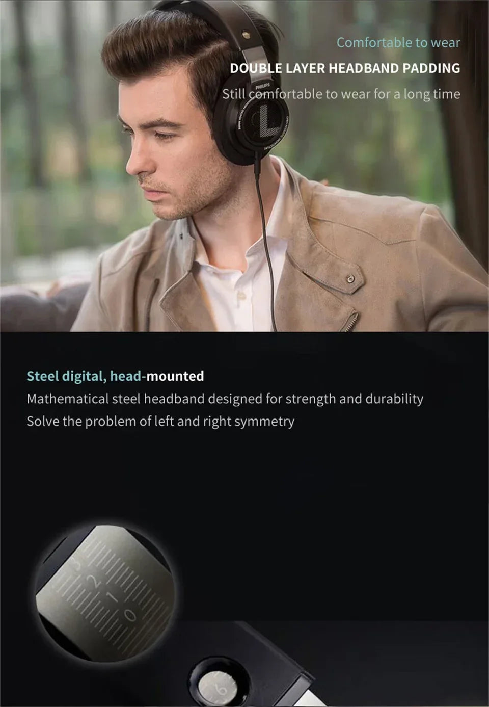 Philips SHP9500 HiFi Open-Back Wired Headphones by Tidesmit Tidesmit