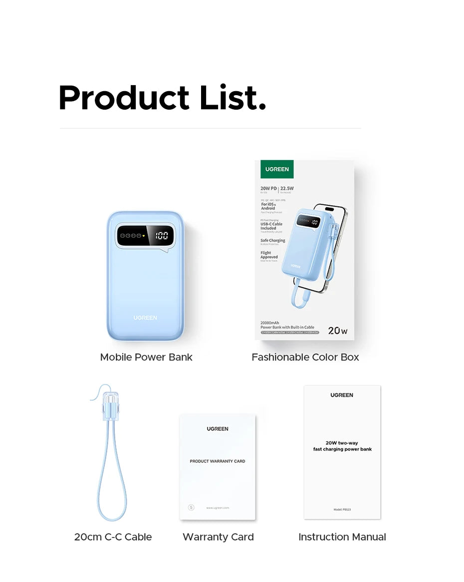 20000mAh Portable Charger - Fast Charging Power Bank for iPhone 16 Tidesmit