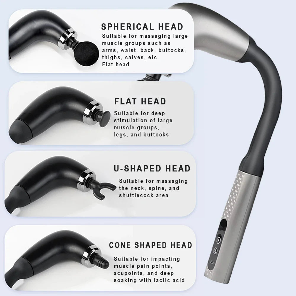 Back Massage Gun with Extended Handle for Targeted Deep Tissue Relief Back Massage Instrument Tidesmit