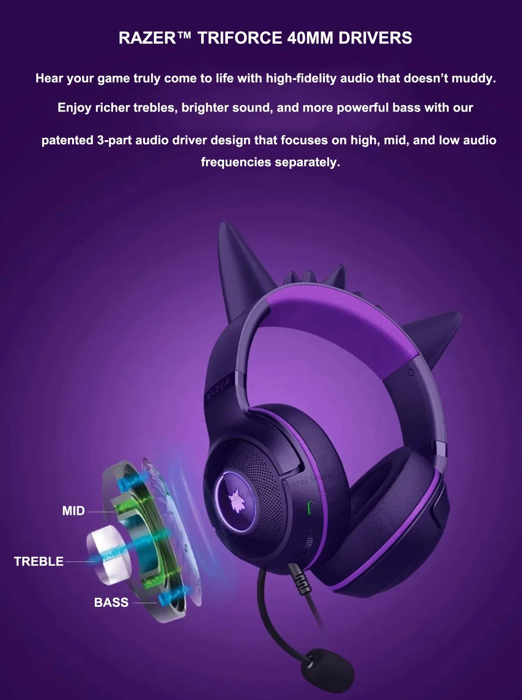 Gengar Gaming Headset Kraken V3 X USB Wired Audio | Tidesmit Tidesmit