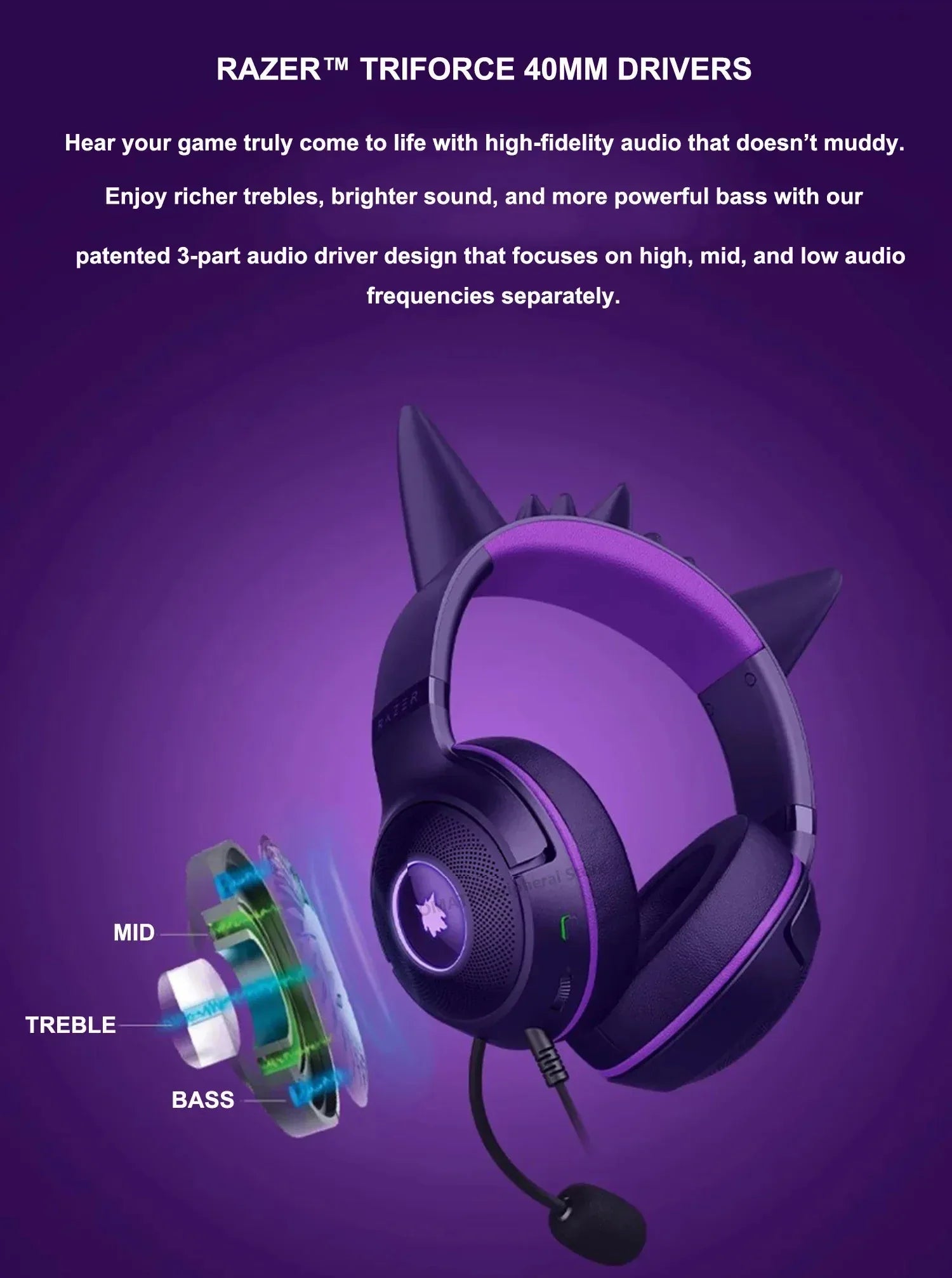 Gengar Gaming Headset Kraken V3 X USB Wired Audio | Tidesmit Tidesmit