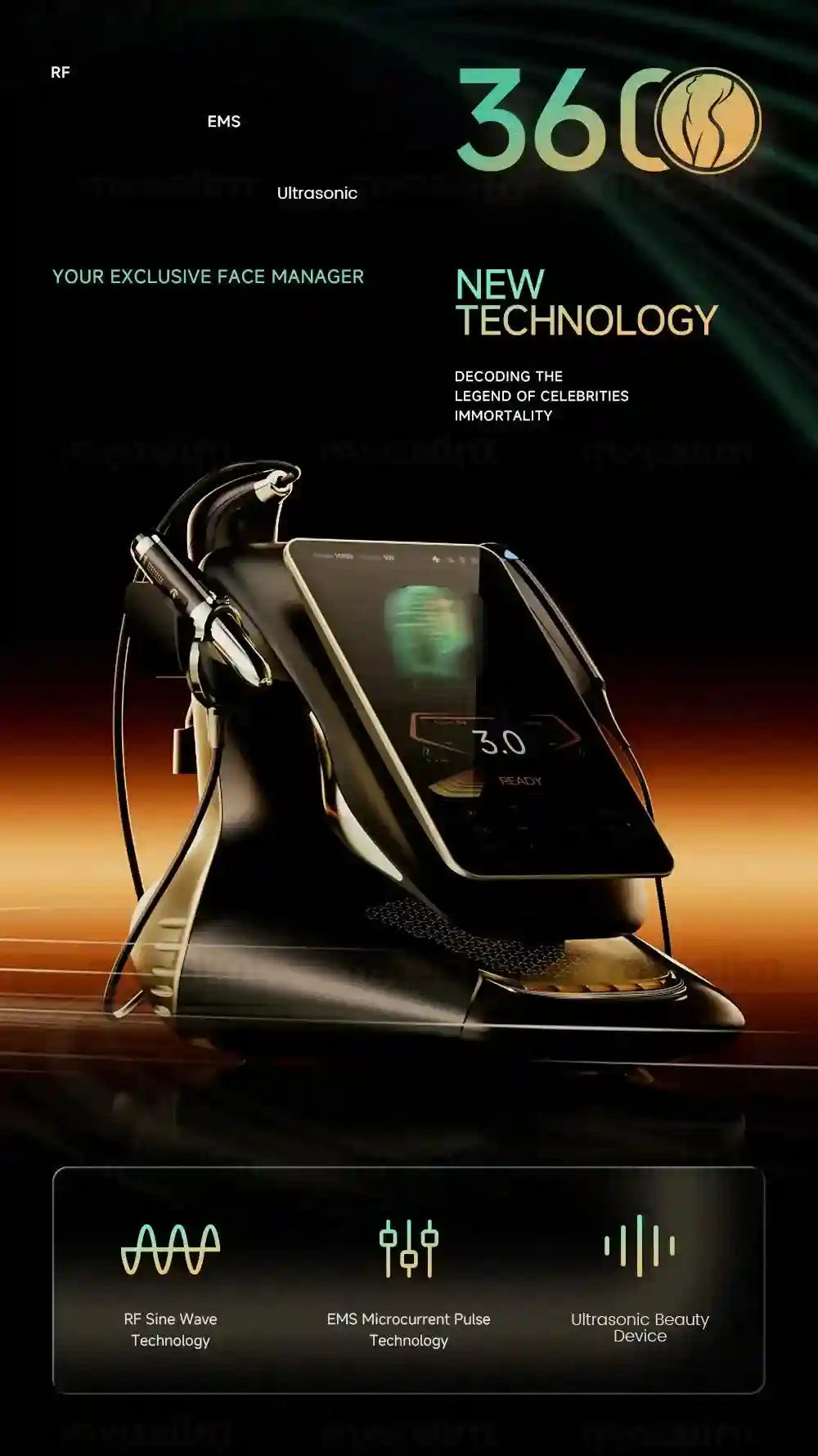 Professional Facial Tightening Machine | Skin Lifting & Firming Tool Eye Massage Instrument Tidesmit