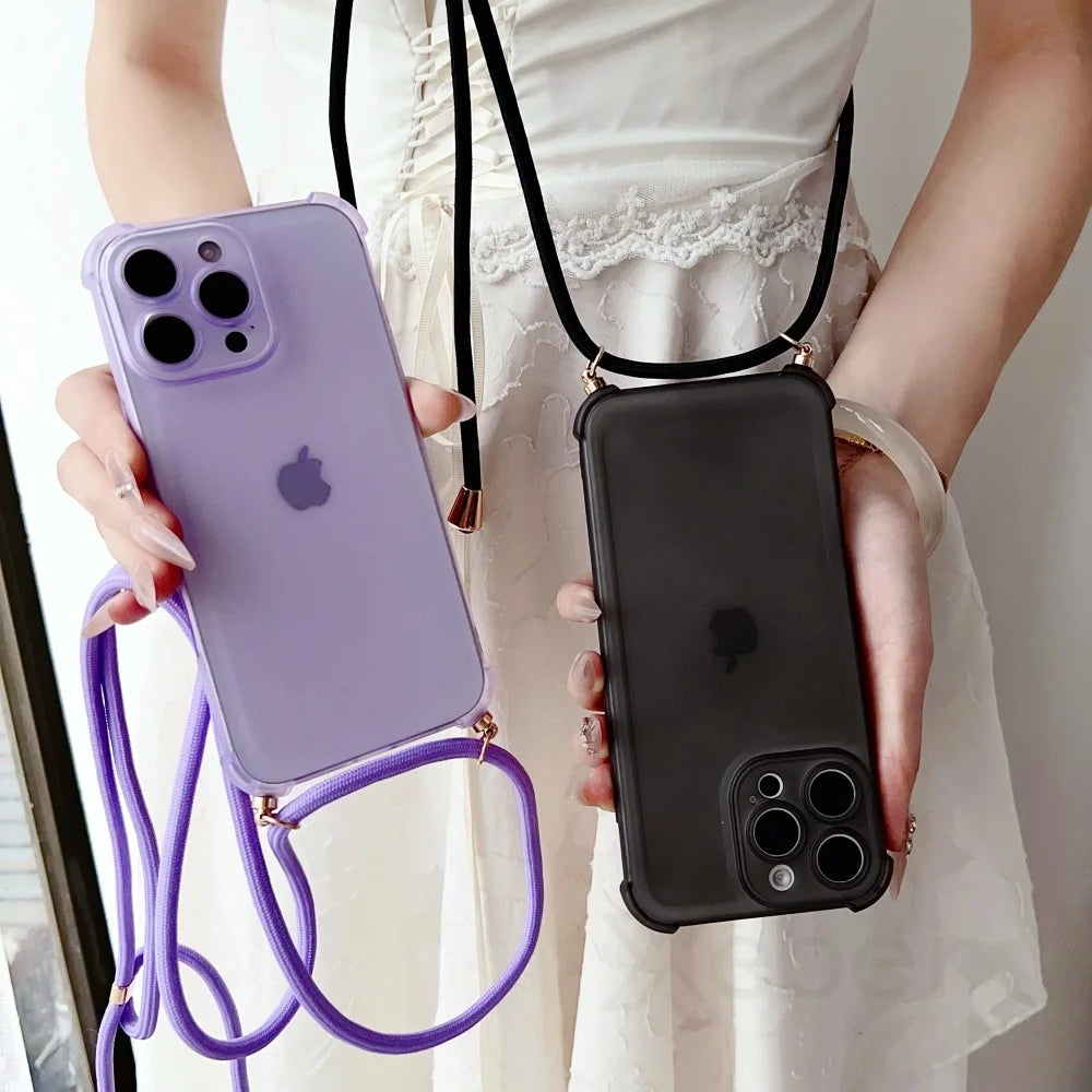 Crossbody iPhone Case with Lanyard - Shock-Absorbing Protective Cover Tidesmit