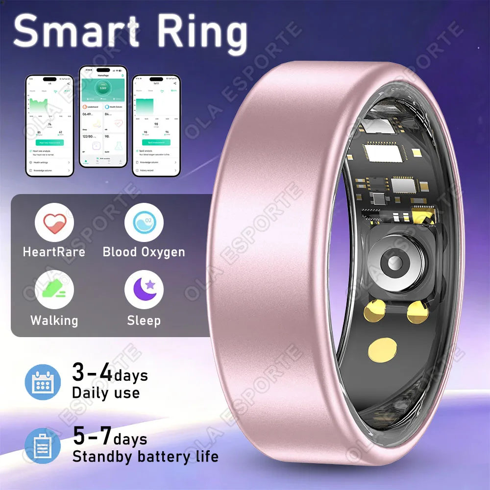 New Various Colors Available Smart Ring Bluetooth Heart Rate Sleep Monitoring Men Women Smartring Waterproof Health Sport Rings