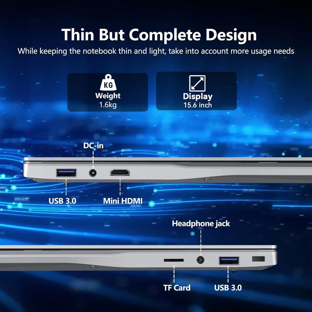 Intel Core i9-9900 15.6 Inch 16GB RAM Backlit Fingerprint Unlock Laptop Windows 11 Office Study NoteBook Gaming Computer PC