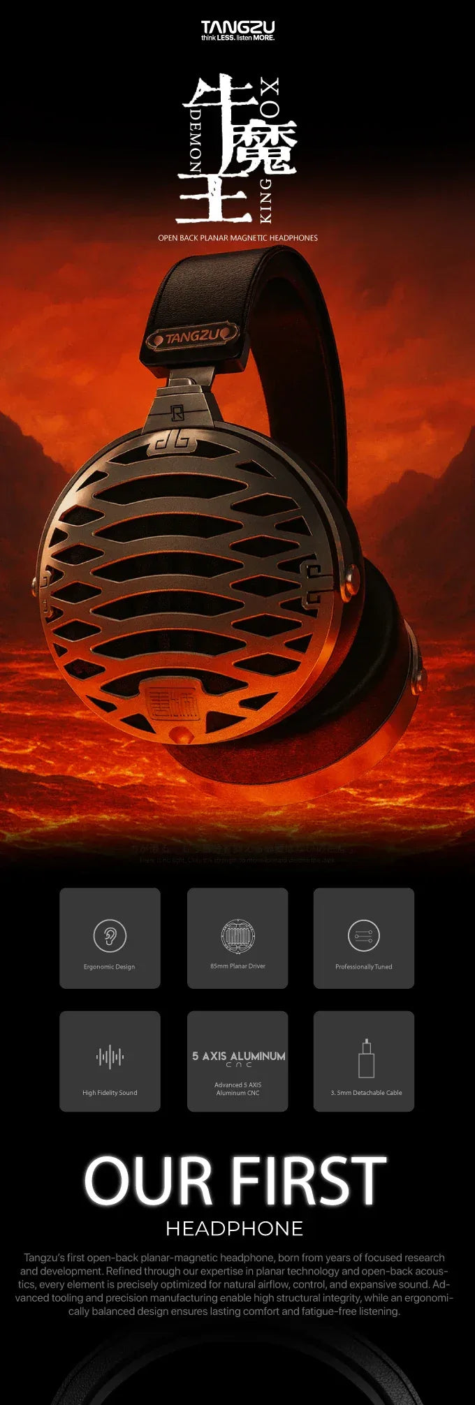 Planar Magnetic Open-Back Headphones Over-Ear Audio by Tidesmit Tidesmit