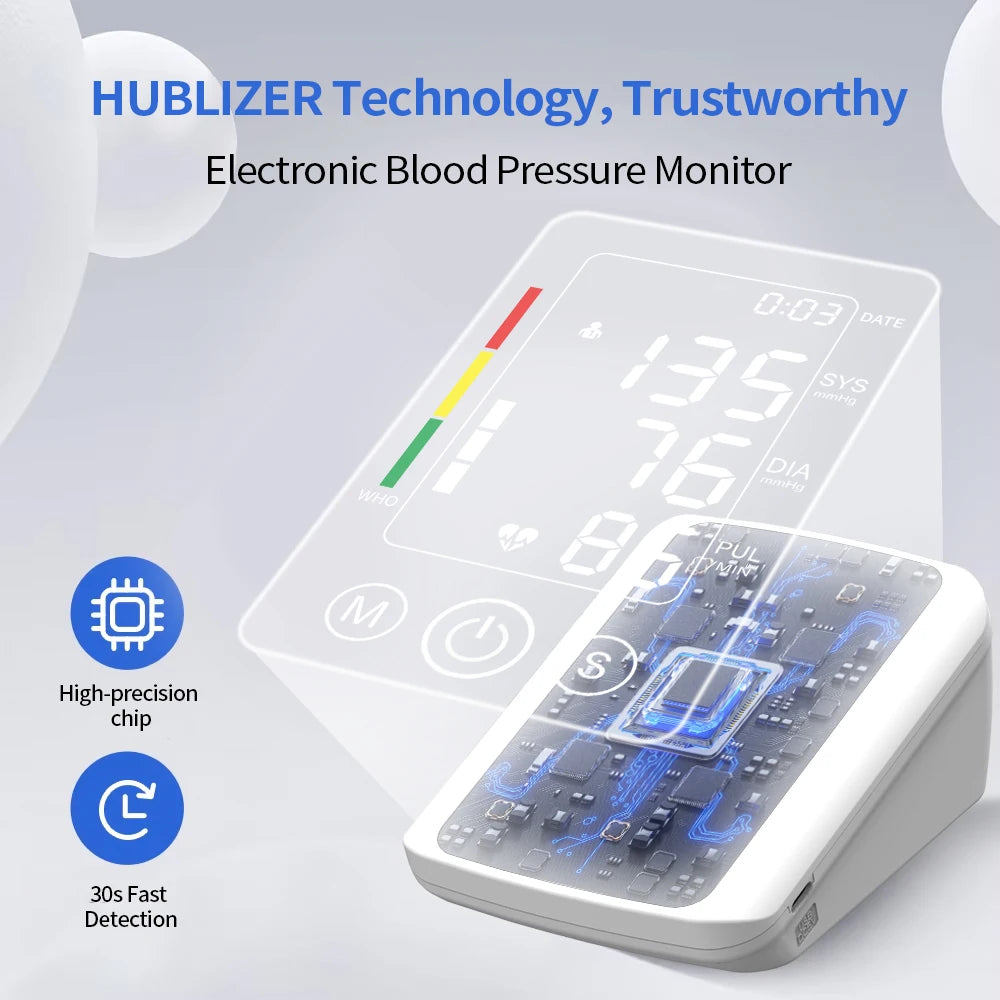 Electric Tonometer Arm Blood Pressure Monitor Digital Heart Beat Rate Pulse Meter Automatic Home Blood Pressure Meter Medical