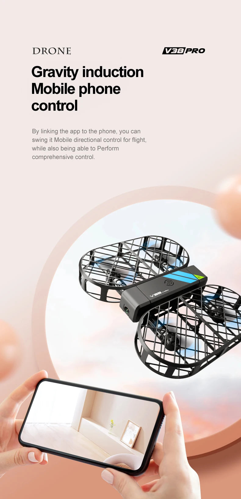 Foldable 6K Camera Drone with WiFi FPV and Headless Mode - Tidesmit V38 Tidesmit