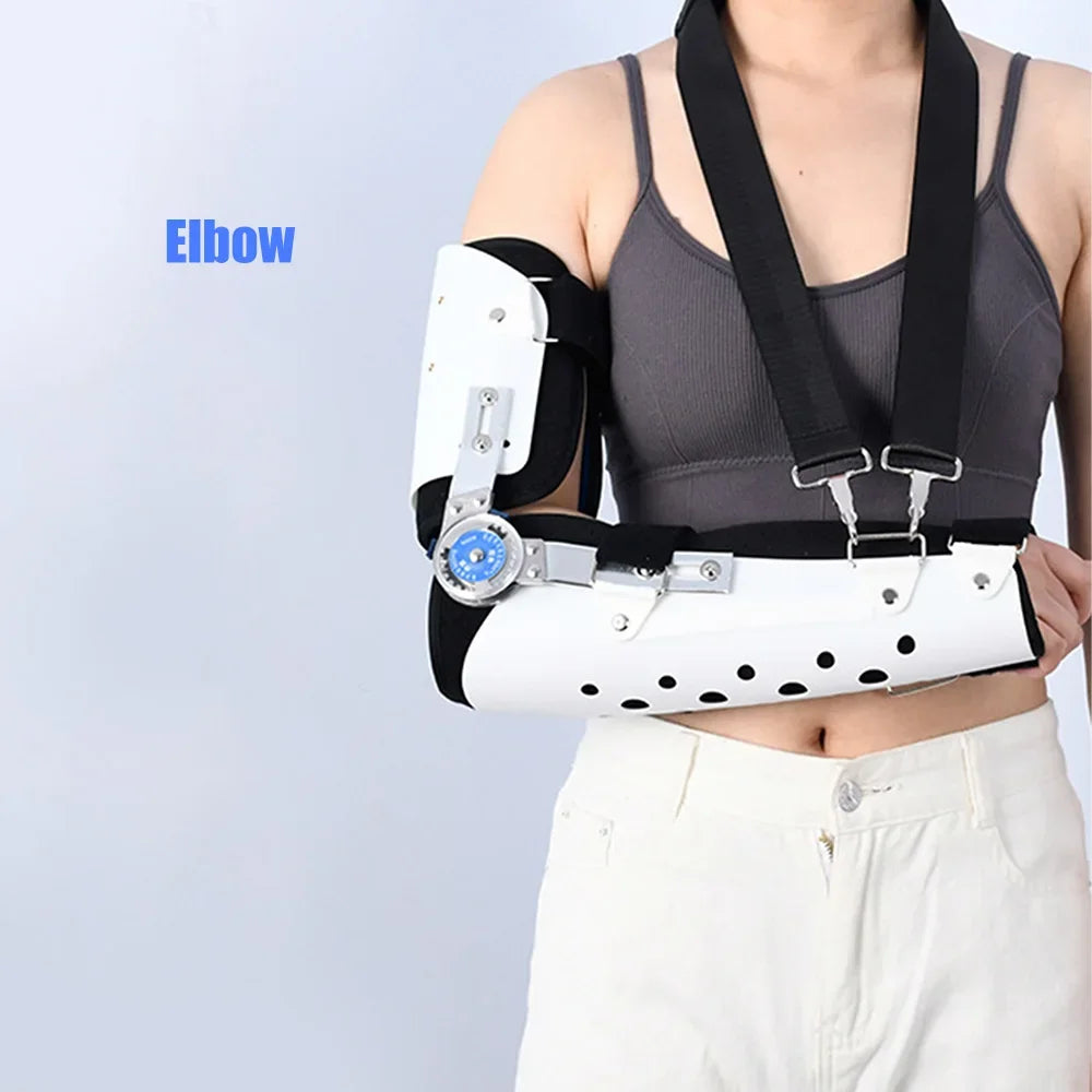 Hinged Elbow Arm Forearm Shoulder Brace Support Splint Orthosis Band Fixation Sling Immobilizer Strap Sleeve Arm Protector Guard
