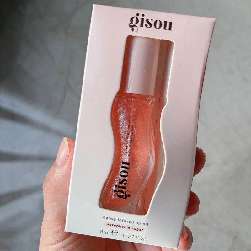 Moisturizing Lip Balm Oil Gloss – Hydrating Plumping Honey Gold Lip Care Watermelon Tidesmit