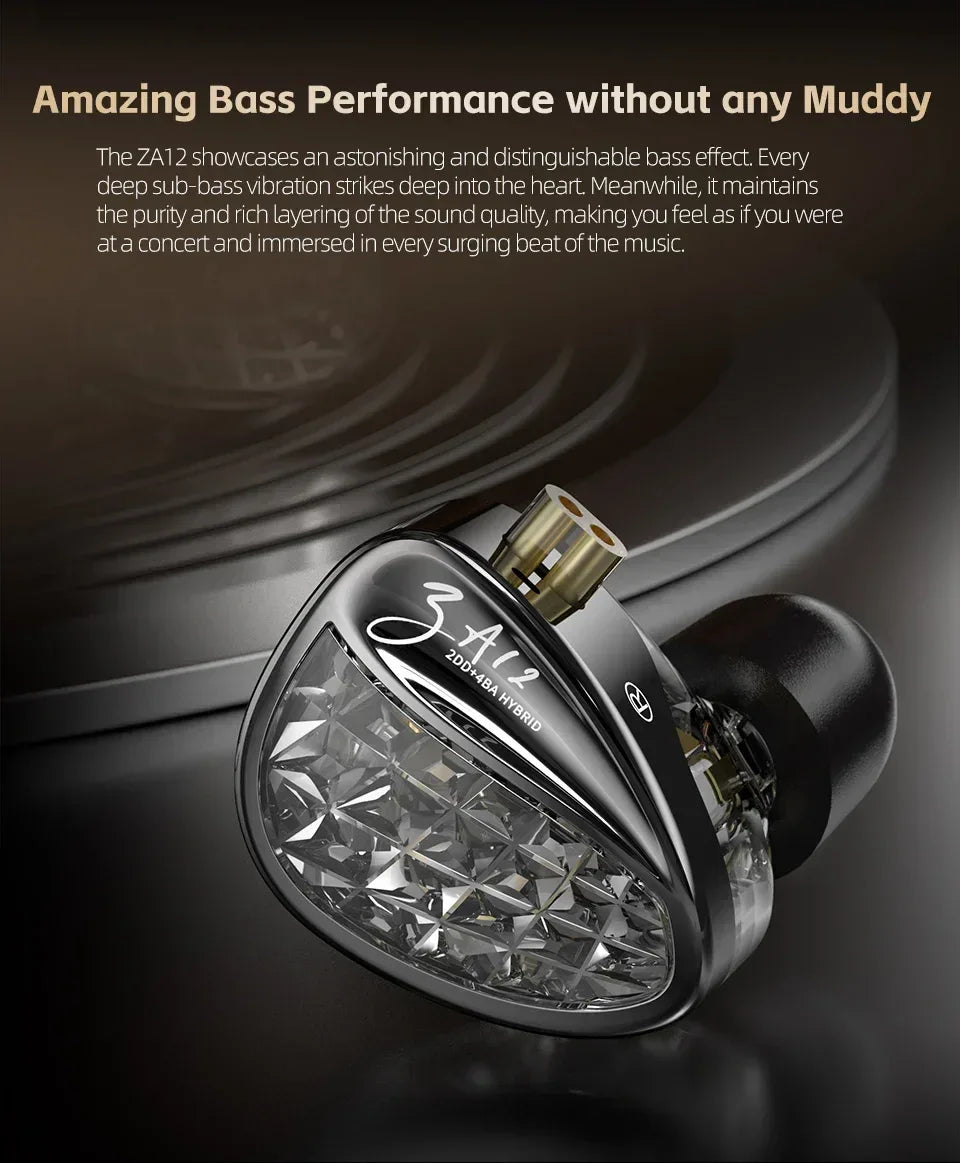 Wired Hybrid In-Ear Monitor Headphones with Dual Tuning by Tidesmit Tidesmit