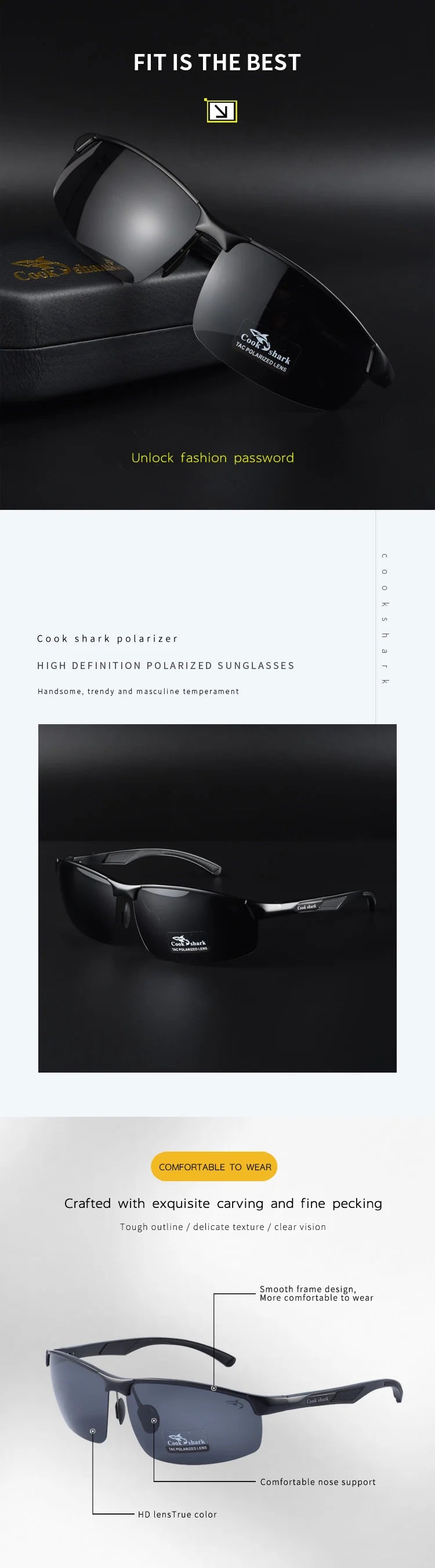 Polarized Driving Sunglasses for Men with UV Protection by Tidesmit Tidesmit