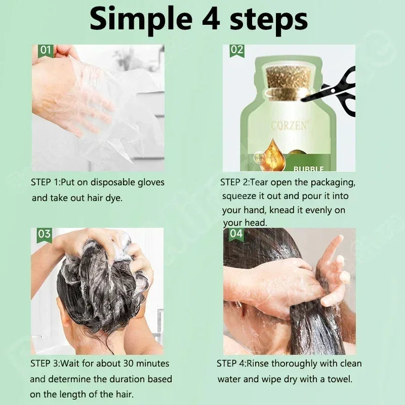 Hair Color Shampoo Cover Gray Hair 5 Minutes Change Hair Color Non-Irritating Hair Dye Shampoo DIY Fashion Hair Color Hair Care