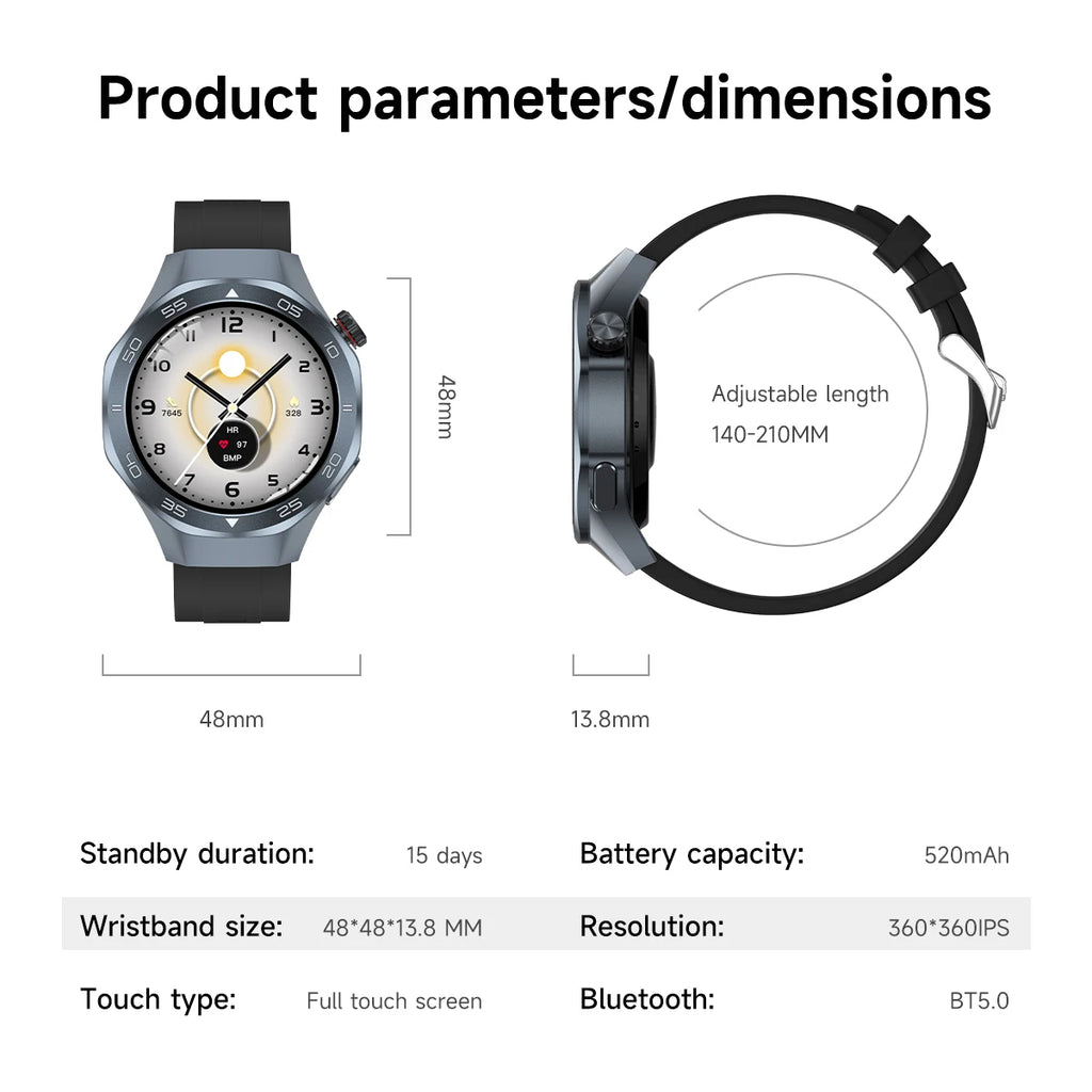2026New Smart Watch GPS Positioning 3ATM Waterproof GPS Tracker Compass Men Bluetooth Call Heart rate 170+Sports Watch Men Women