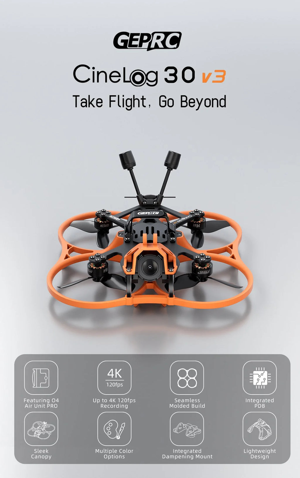 Cinelog30 V3 O4 Pro 4K Camera Drone with Obstacle Avoidance Tidesmit