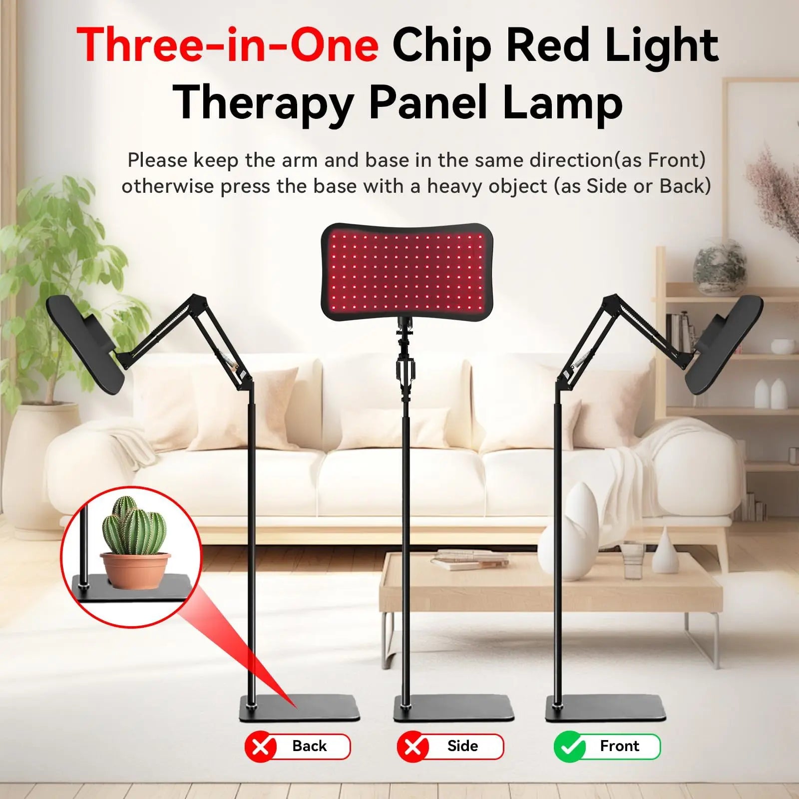 Red Light Therapy Panel with Adjustable Stand,Dual Chip 660&850 nm LED Near Infrared Light Device for Skin Health, Pain Relief