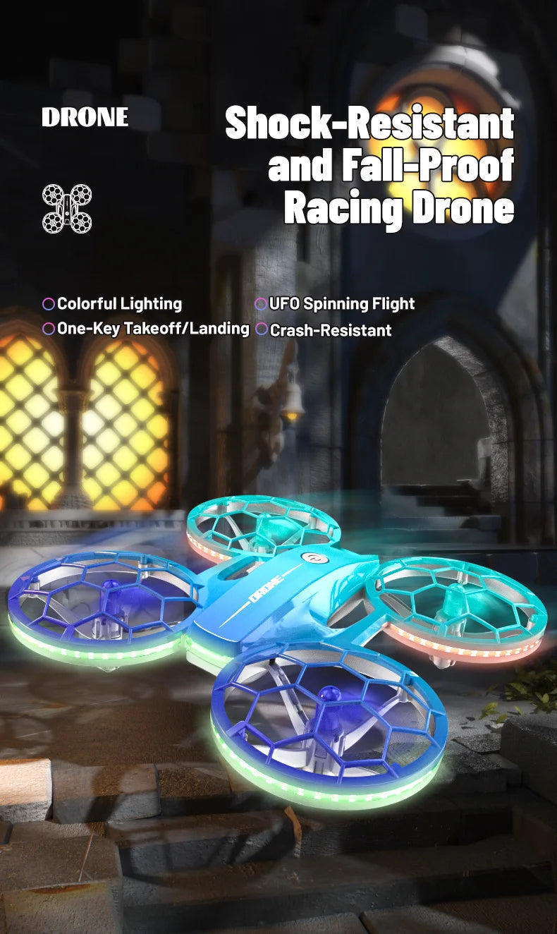 Mini RC Drone for Kids - UFO LED Beginner Drone with Obstacle Avoidance Tidesmit