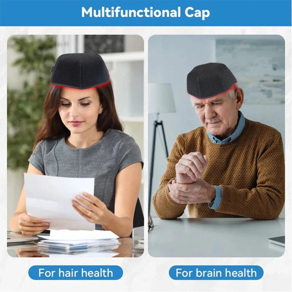 660nm 850nm Red & Infrared Light Hair Growth Cap, USB Charging Red Light Therapy Device Hair Loss Treatment Hair Regrowth Helmet
