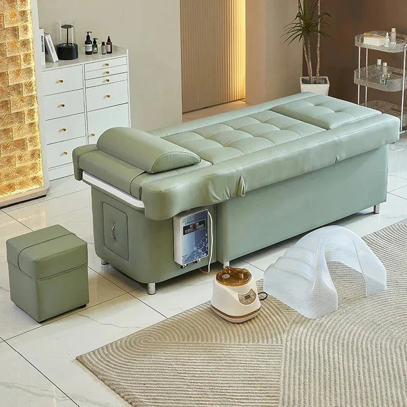 Electric Shampoo Massage Bed - Professional Salon Recliner with Heat Massage Chairs Tidesmit