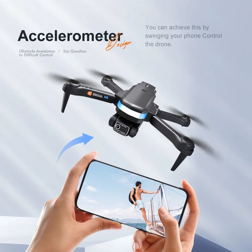8K Camera Drone with Obstacle Avoidance - Foldable GPS Quadcopter Tidesmit