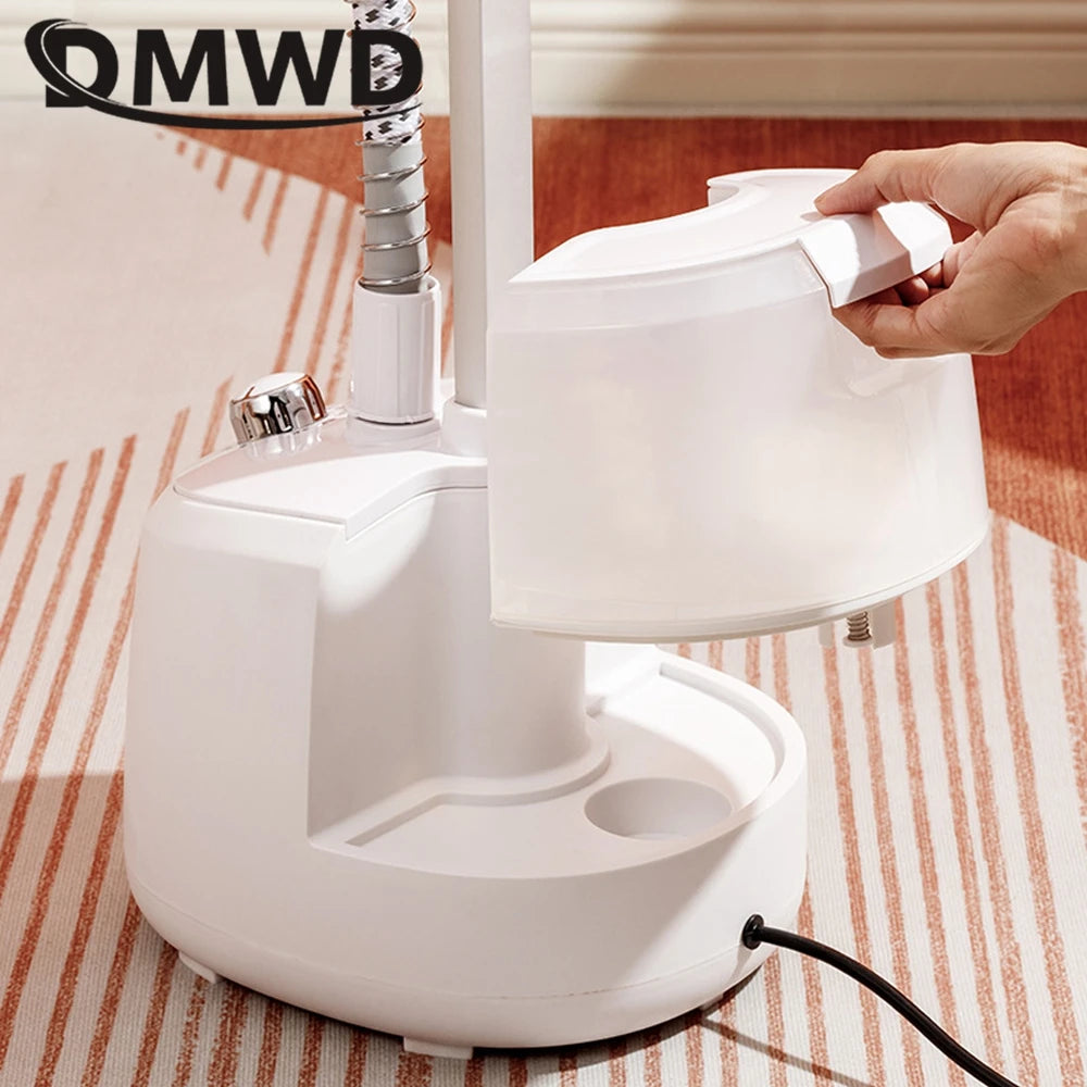 Tidesmit 2L garment steamer featuring adjustable rod for 10 fabric types, vertical steam iron for home laundry care.