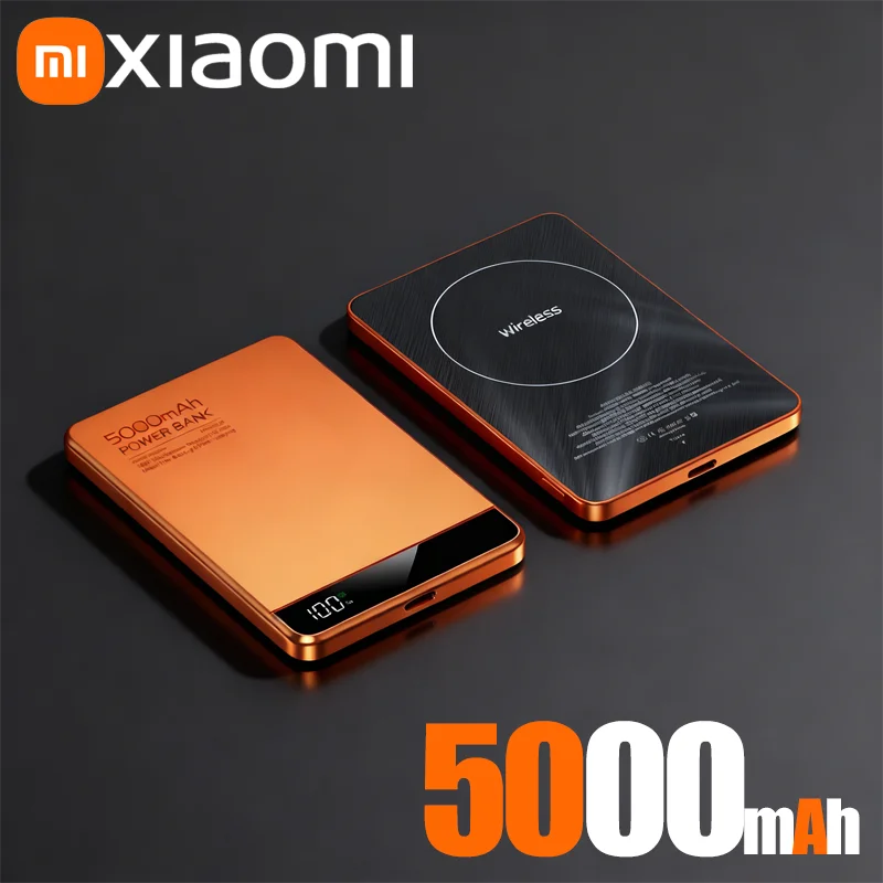 Magnetic Wireless Power Bank 10000mAh Portable Charger by Tidesmit Orange 5000mAH Tidesmit