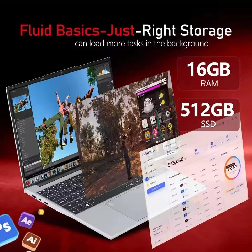 15.6' Intel Core I9 10980HK Windows 11 Pro Laptop Computer 32GB RAM 512GB 1TB 2TB SSD Portable Notebook PC Office Study Laptops