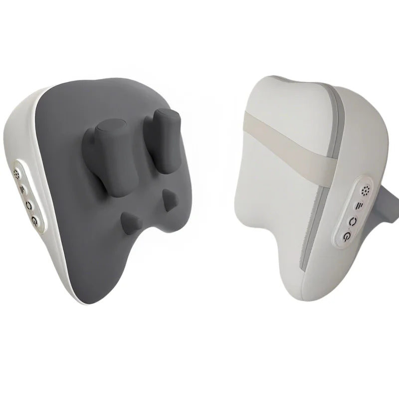Electric Massager Neck Pillow - Portable Deep Tissue with Heat Therapy Massage Cushion Grey CN Tidesmit