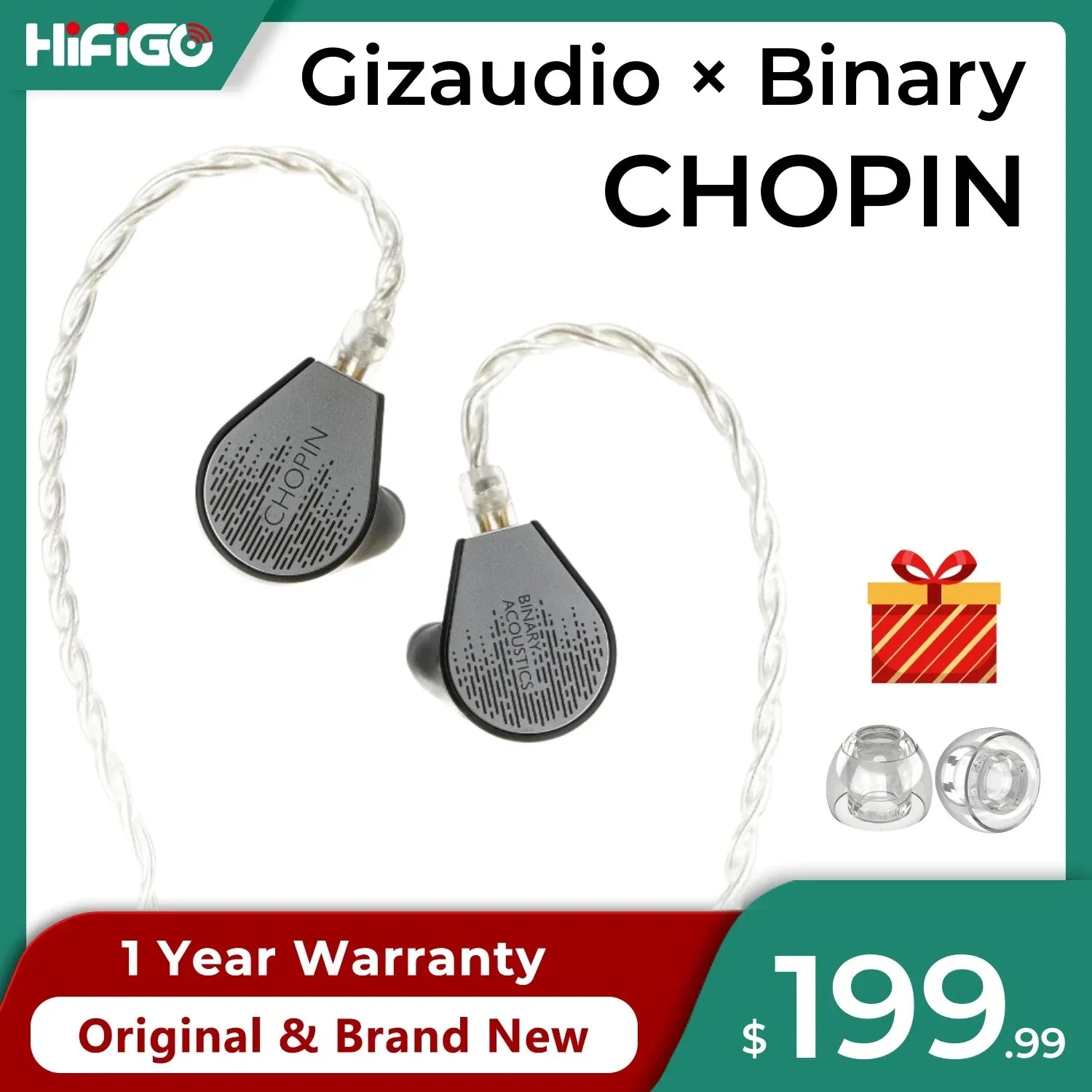 Binary Chopin 1DD+3BA Hybrid HiFi Earphones by Tidesmit Tidesmit