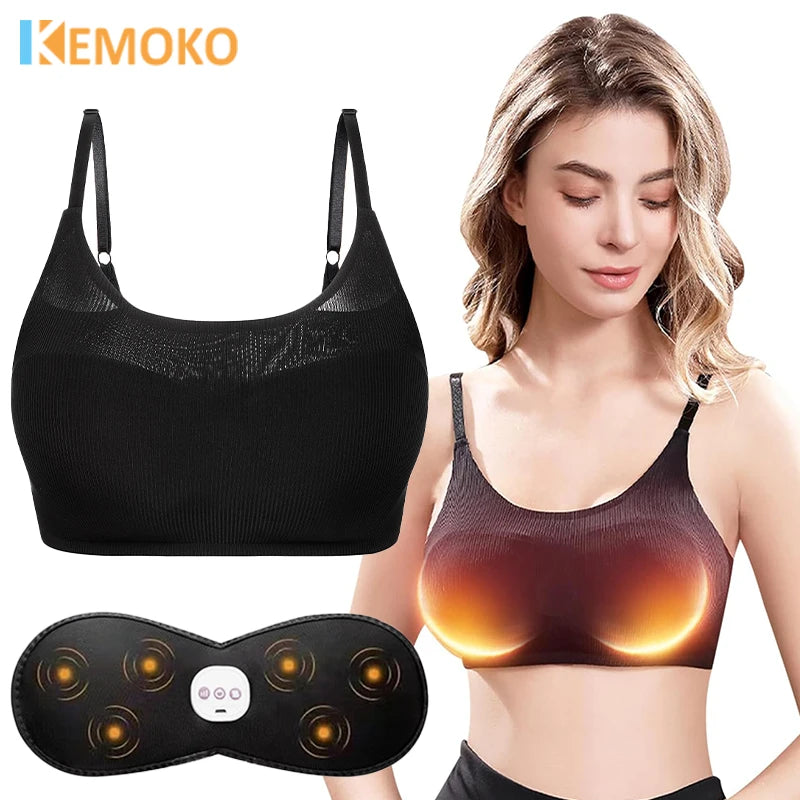 Electric Breast Massager with Heat and Vibration - Black Tidesmit Massage Chairs Tidesmit