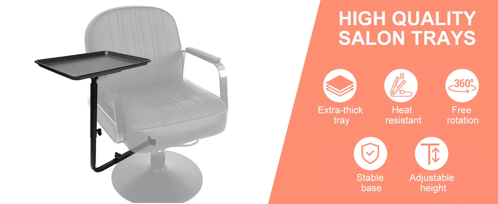 Adjustable Beauty Salon Rolling Tray - Portable Salon Storage Station Massage Chairs Tidesmit