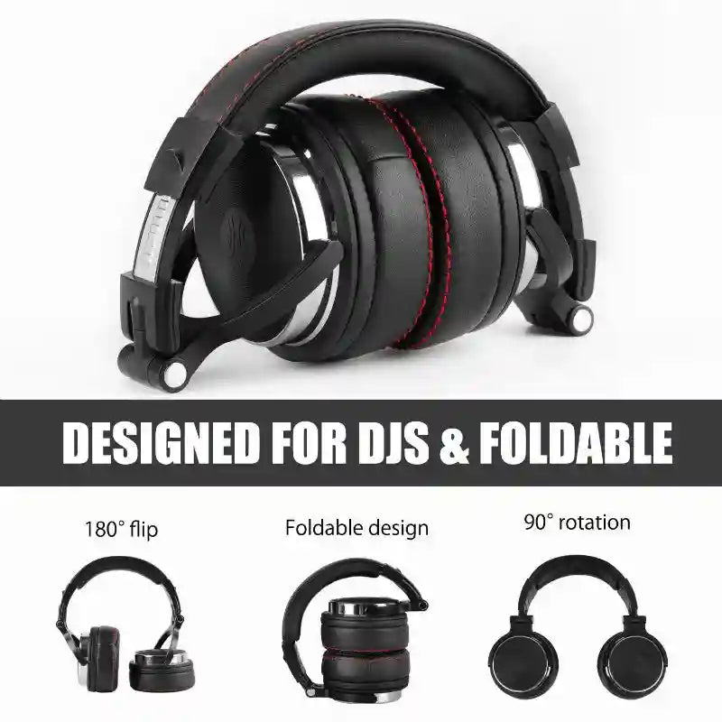 Studio Monitor Headphones with 50mm Drivers | Wired Over-Ear Audio Tidesmit