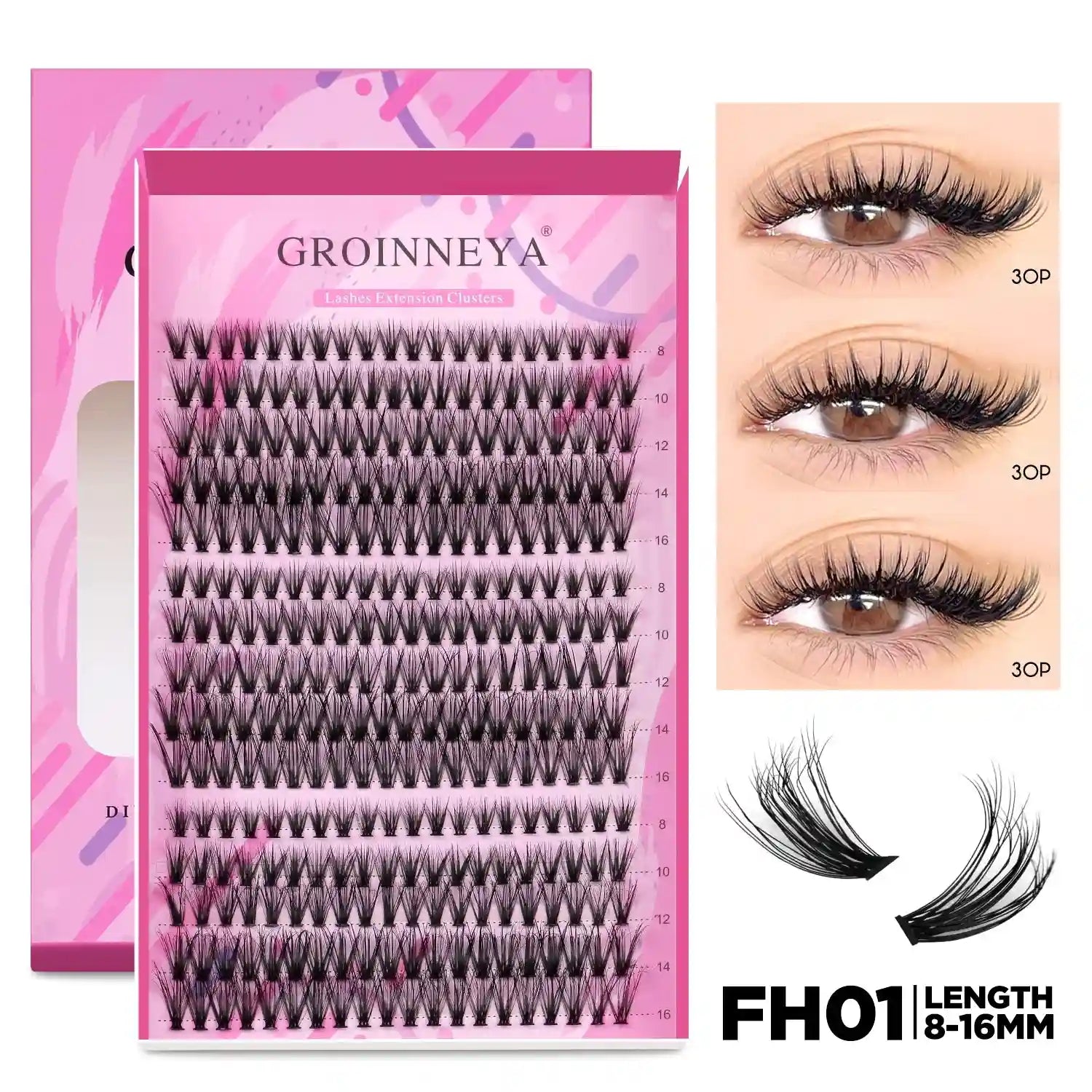 DIY Lash Extension Kit with Bond and Seal - Pro Cluster Set Lip Care Lash-FH01 Tidesmit