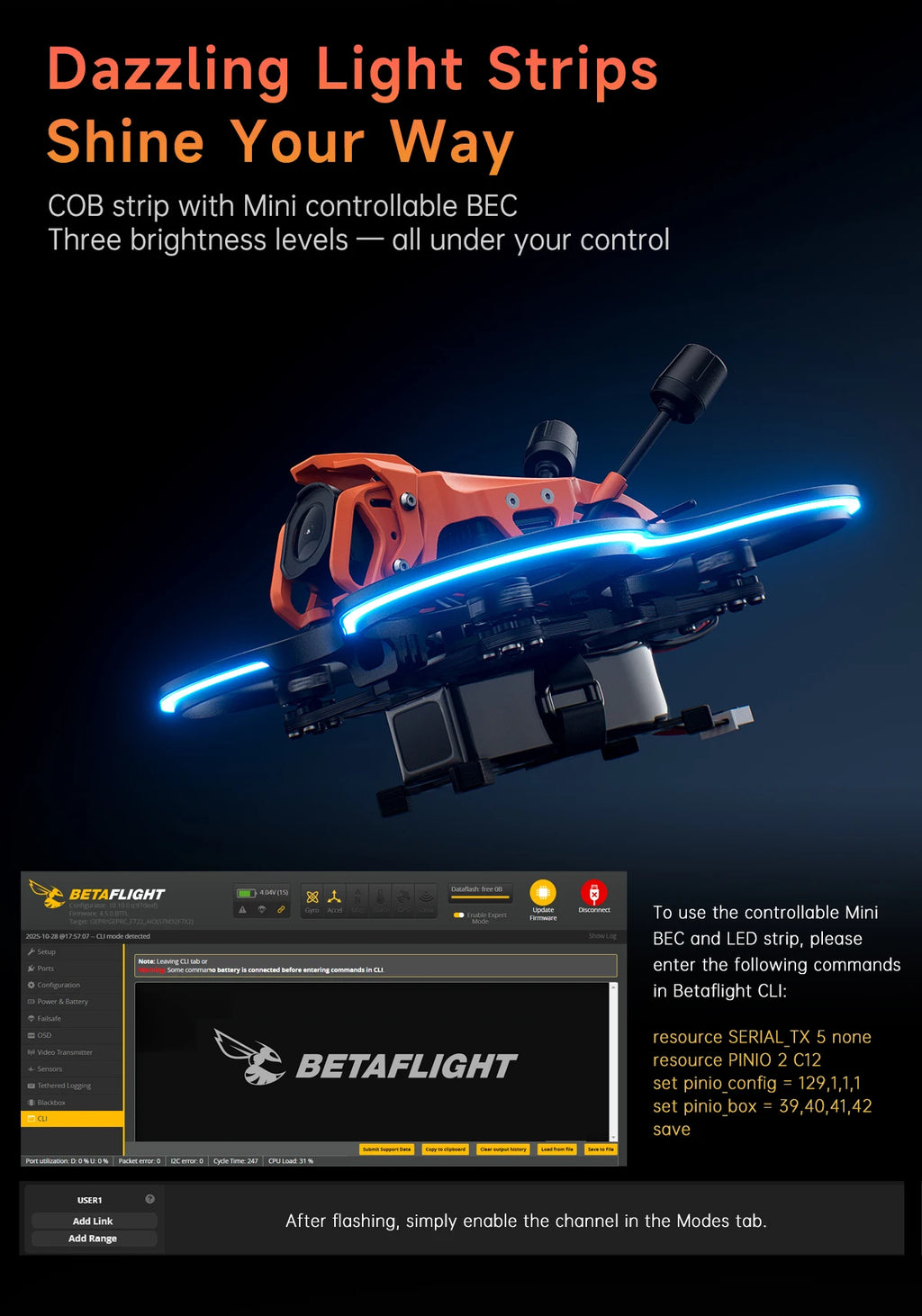GEPRC DarkStar22 FPV Drone with O4 Air Unit and 1104 7500KV Motors Tidesmit