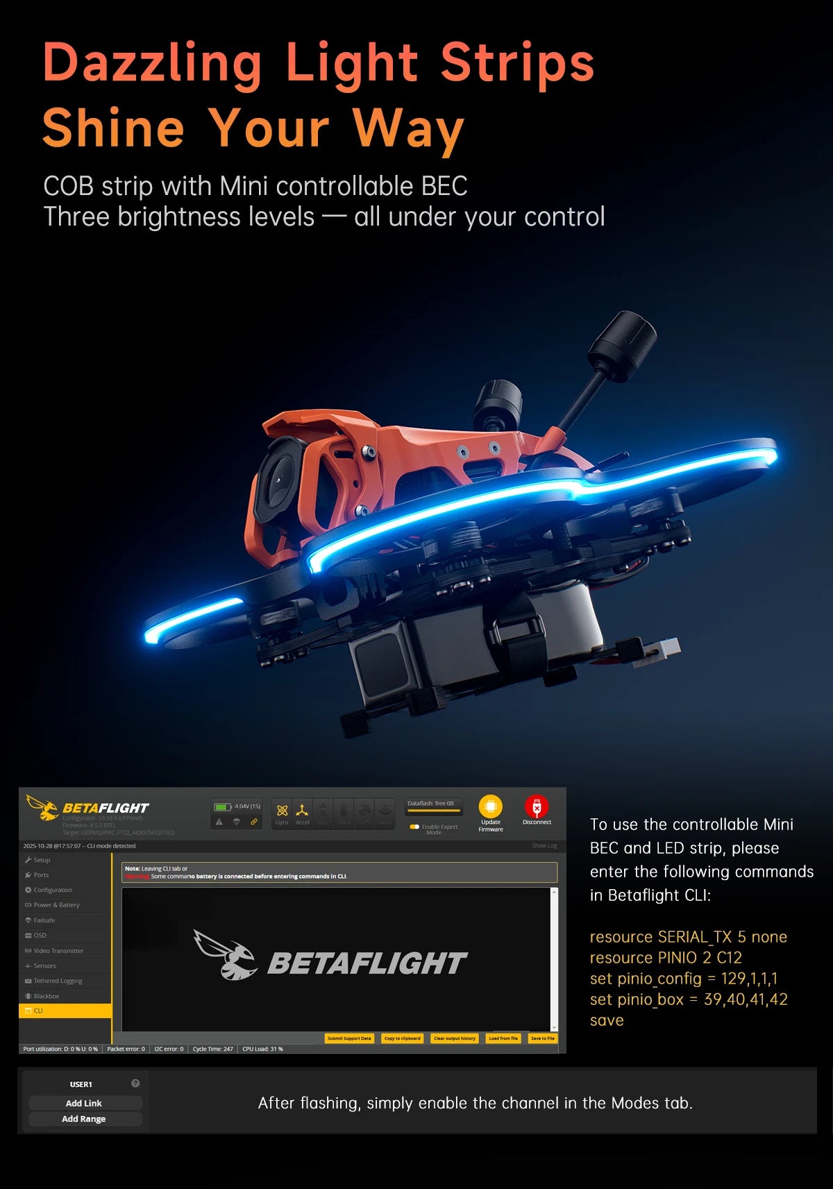 GEPRC DarkStar22 FPV Drone with O4 Air Unit and 1104 7500KV Motors Tidesmit