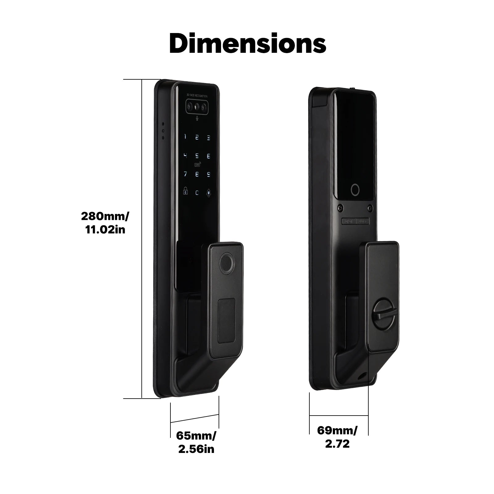 MOES Tuya WiFi Smart Door Lock Facial Palm Vein Recognition Remote Fingerprint Password IC Card Unlock Indoor Battery Powered