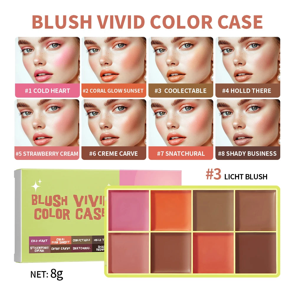 Tidesmit High Gloss Cement Case makeup palette with pink brown nude matte and shimmer shades detail view