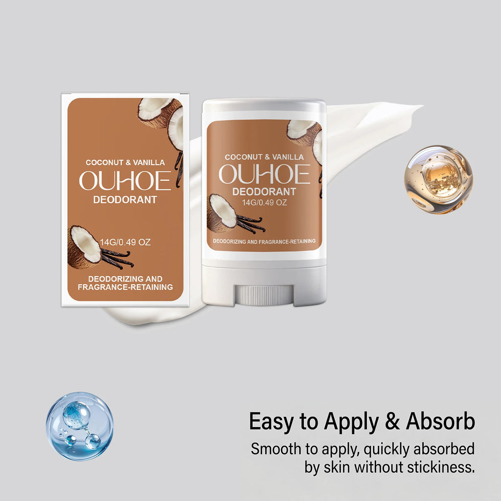 Tidesmit coconut vanilla deodorant stick for effective odor control and long-lasting underarm freshness.