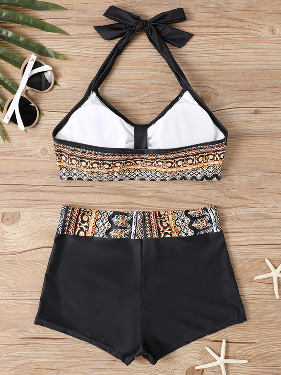 2025 High Waist Bikinis Women Sports Swimwear Print Bathing Suit Female Padded Beach Wear Bathers Swimming Swimsuit Summer