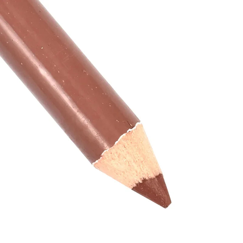 Brown velvet matte lip liner and eyeshadow pencil, waterproof lasting makeup tool for precise definition.