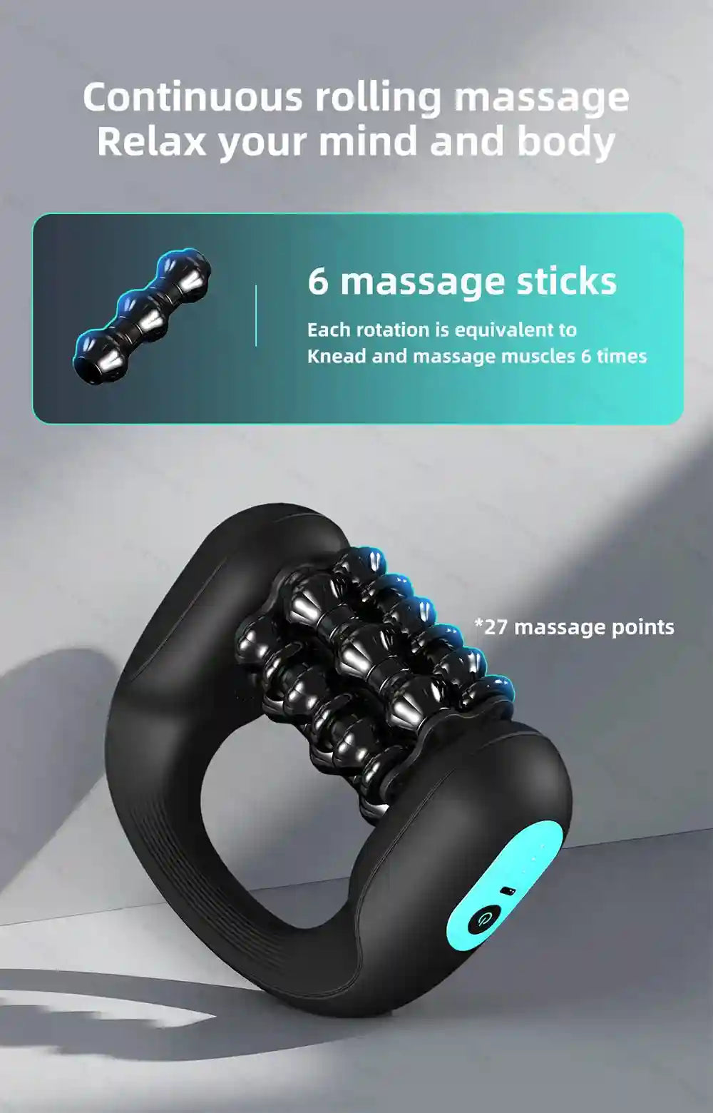 Electric Massage Roller for Deep Tissue Muscle Recovery | Tidesmit Massage Roller Tidesmit