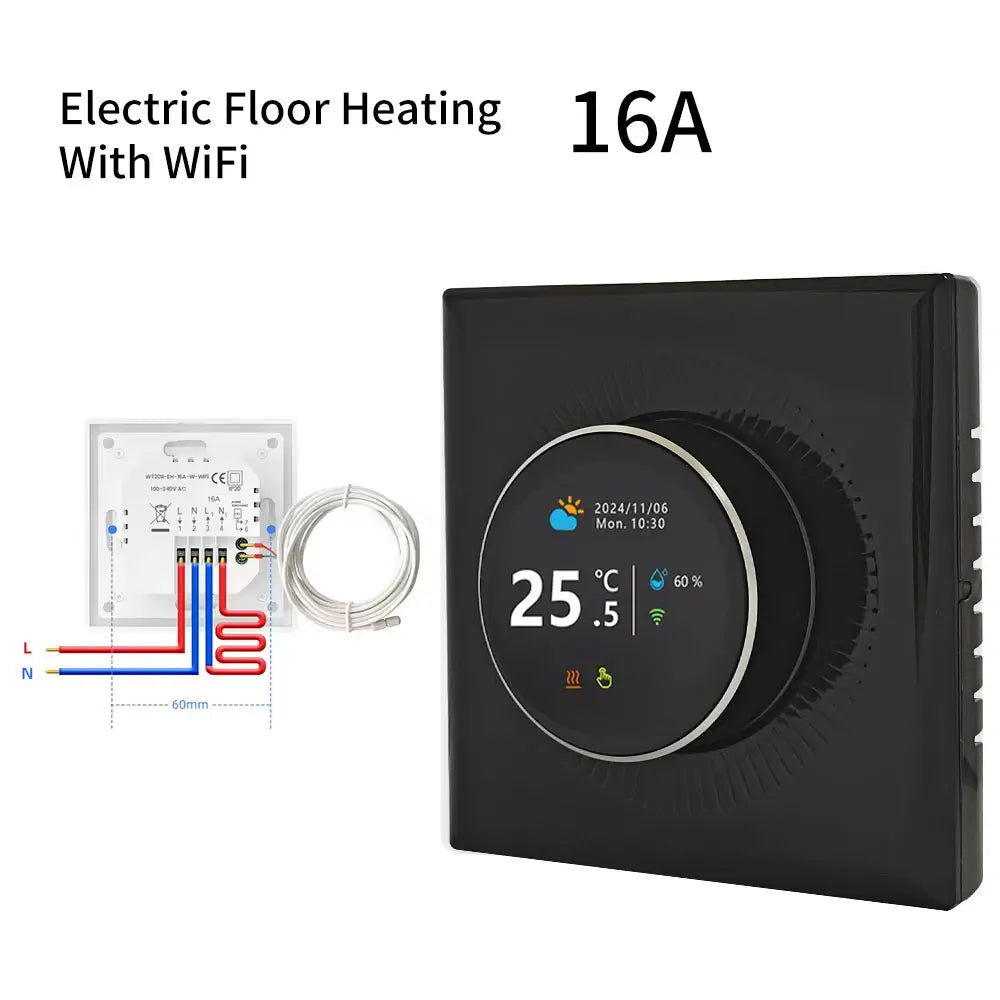 WiFi Smart Knob Thermostat Floor Heating Water Gas Boiler Home Room Programmable Temperature Controller Tuya Alexa Google Home