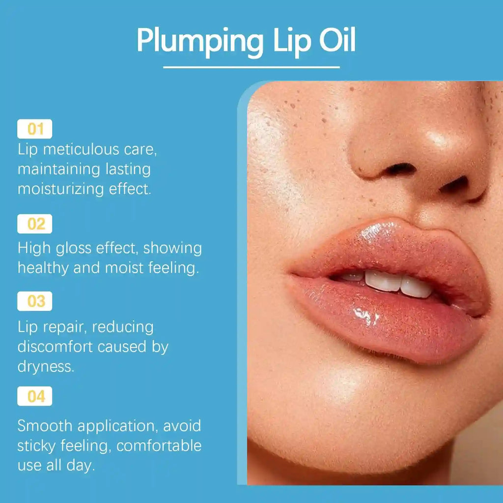 Plumping Lip Oil Moisturizing Gloss – Hydrating Lip Treatment by Tidesmit Lip Care Tidesmit