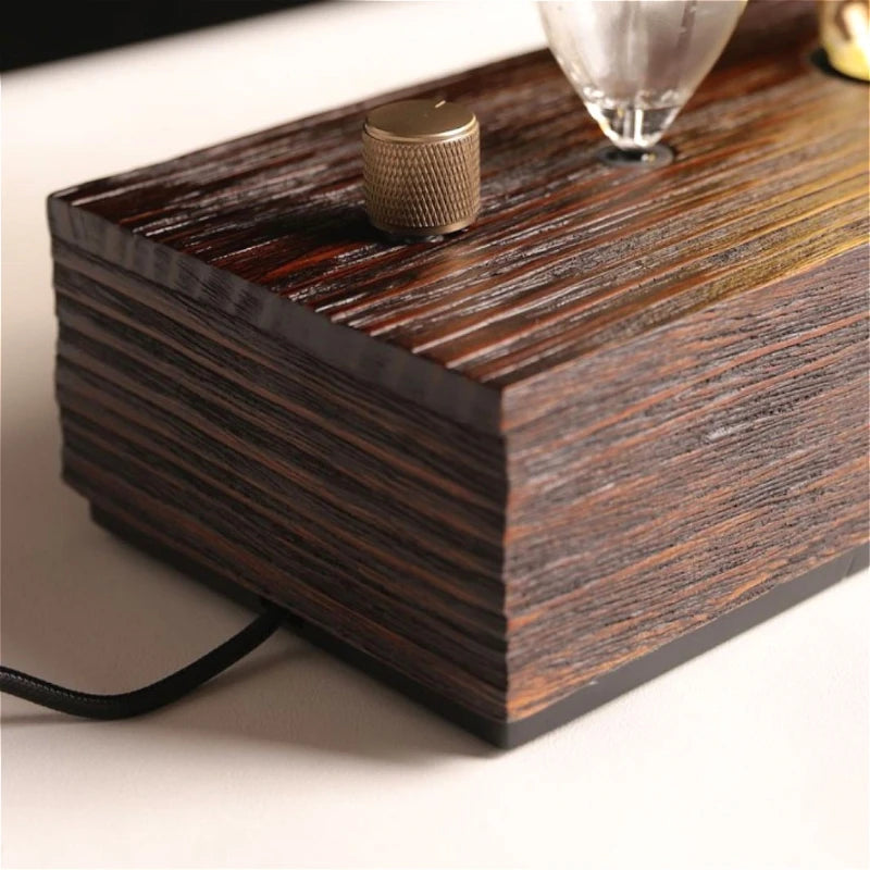 Waterless Pure Essential Oil Diffuser Nebulizer Aromatherapy Diffuser Electric Wooden Glass Home Aroma Essential Diffusers