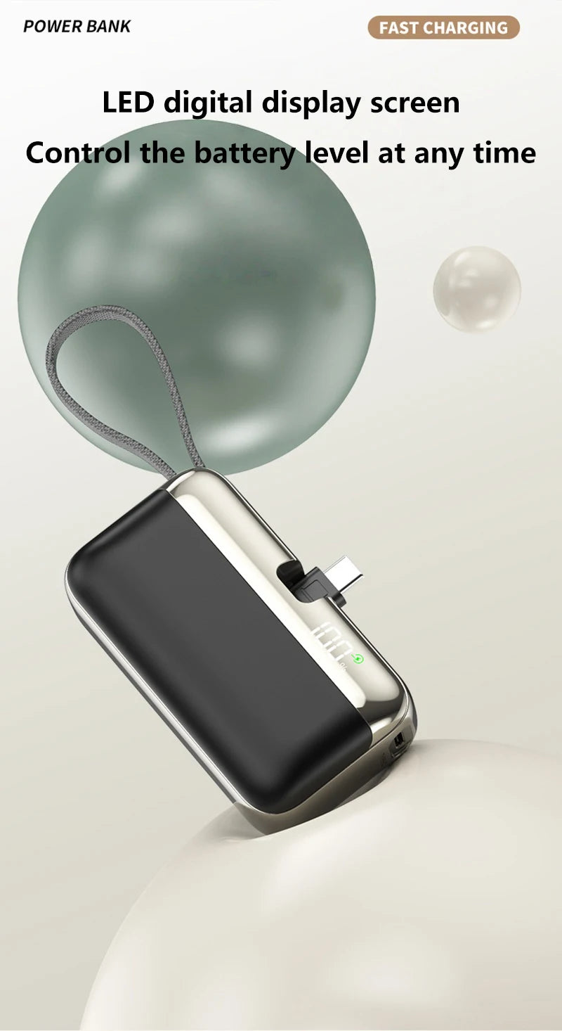 Tidesmit 20000mAh Portable Power Bank with Built-in Fast Charging Cable Tidesmit