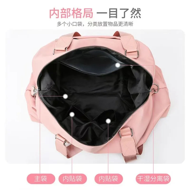Sports and leisure waterproof yoga bag, travel gym bag, large-capacity crossbody bag