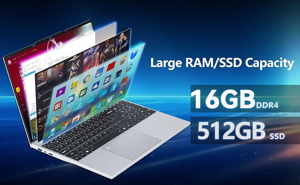2026 Windows 11 Laptops 15.6 inch Laptop Fingerprint UnIock Intel Core i9-10980HK 16GB RAM 1TB 2TB SSD Backlight Gaming Notebook