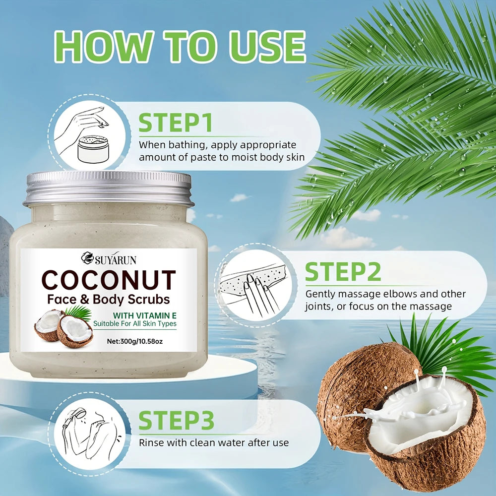 Coconut Sugar Body Scrub – Organic Exfoliating Spa Care (300g) Scrubs Treatments Tidesmit
