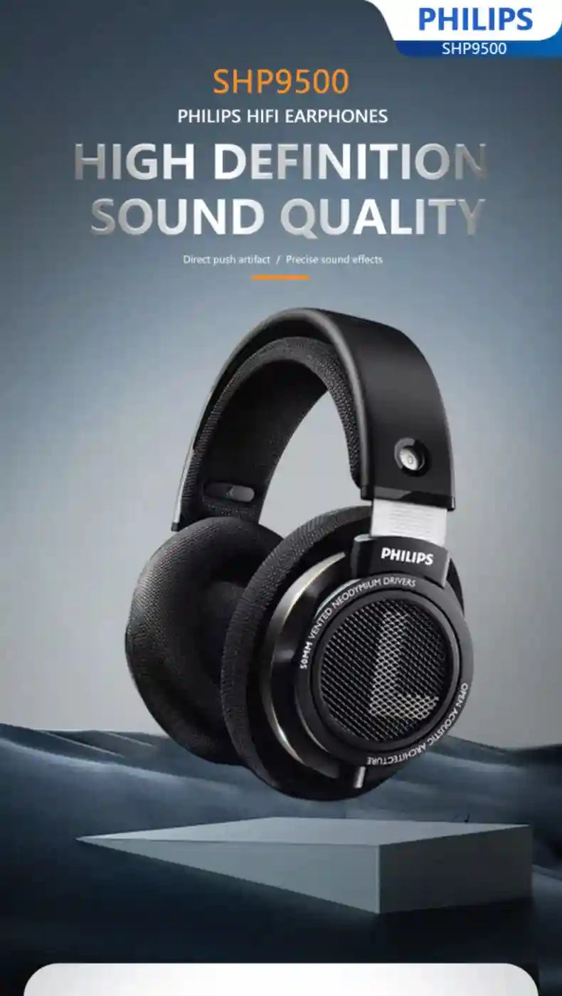 Wired HiFi Over-Ear Studio Monitor Headphones - Precision Sound Black Tidesmit