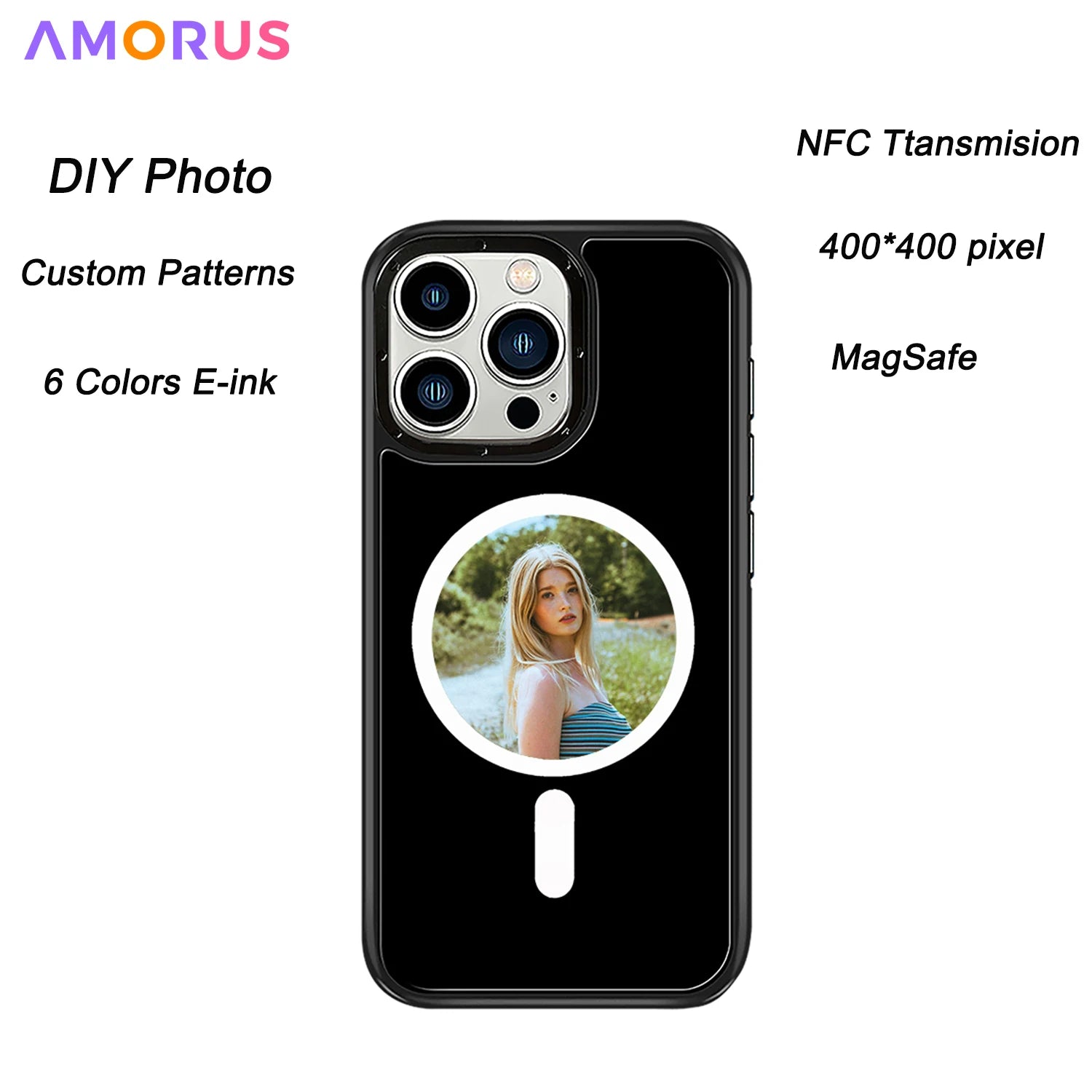 E-ink Phone Case for iPhone 16 Pro Max with MagSafe DIY Custom Display Tidesmit